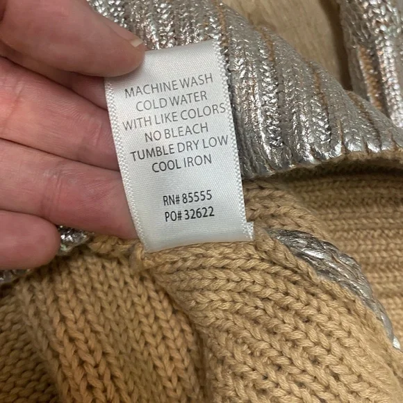 PISTOLA EVERLY FOIL ACCENT COTTON SWEATER GILDED CASTLE COLOR WOMENS SZ LARGE - Picture 11 of 13